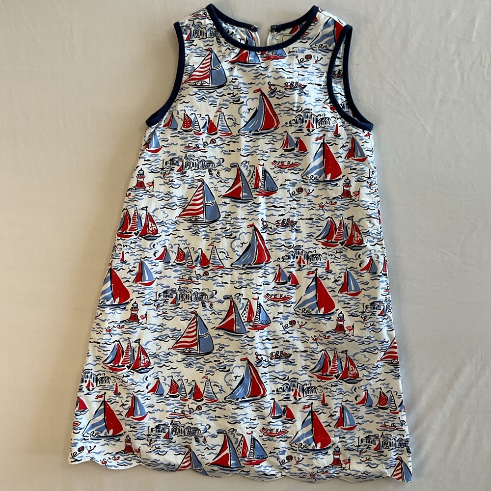CPC childrenswear Nautical Dress Size 8 scalloped hem